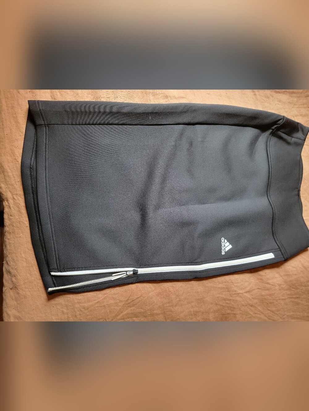 adidas Black Athletic Skirt with White Side Zip